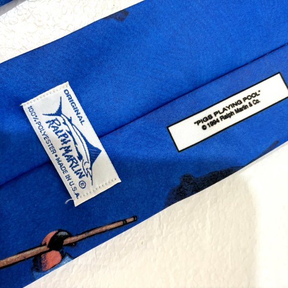 Pigs Playing Pool Unique Novelty Necktie 1994 Vintage - Picture 8 of 9